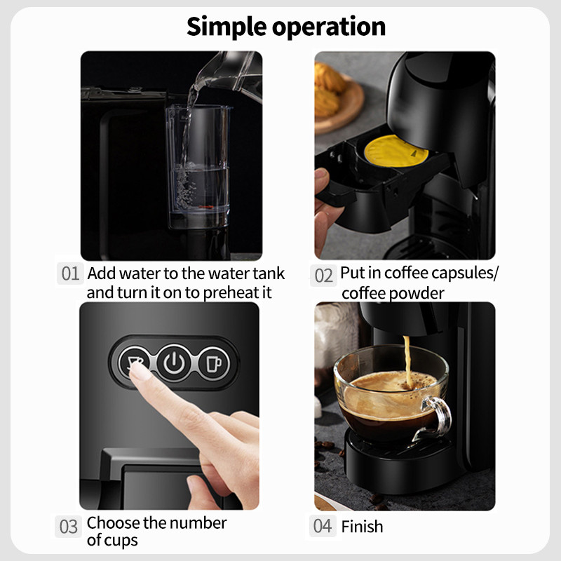 Capsule coffee machine 3 in 1 Expresso coffee machine American Coffee machine Automatic coffee