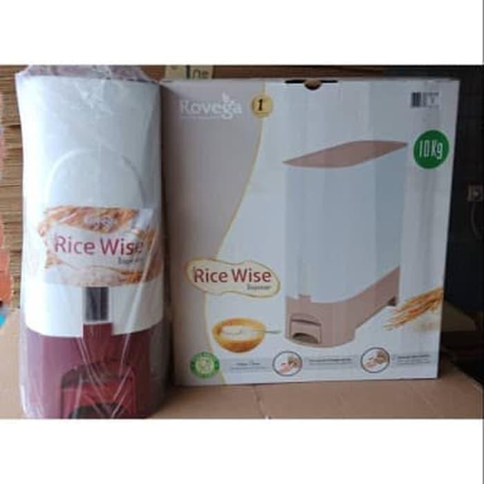 Rovega Tempat Penyimpanan Beras 10Kg 10Kg Rcb-15 Ok Rice Wise Box Dispenser Rovega