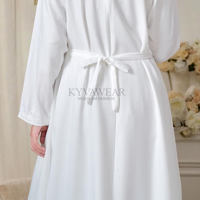 Kyva Gamis Abaya Muslim Putih Turkey Terbaru Brokat Lm 126 Pesta Remaja Mewah