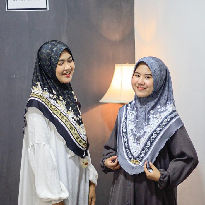 SAHAL - Jilbab Nabila Motif Printing Instan Bergo Jersey Premium Hijab Muslim - Kerudung Panjang