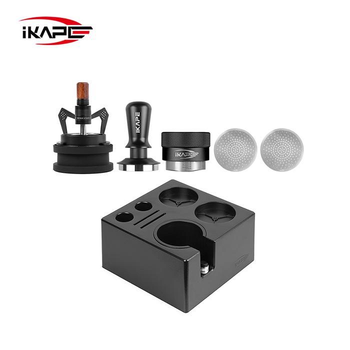 IKAPE ESPRESSO PRODUCTS, COFFEE TOOL SET WITH ABS SMILE KNOCK BOX AND V3 TAMPER (SIX-PIECE SUIT,
