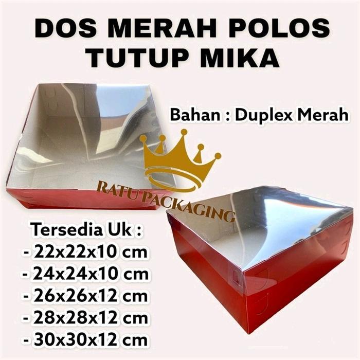 HRG DISKON RATU [10 PCS] Dos DUPLEX MERAH TUTUP MIKA Kardus Kotak Box Hampers