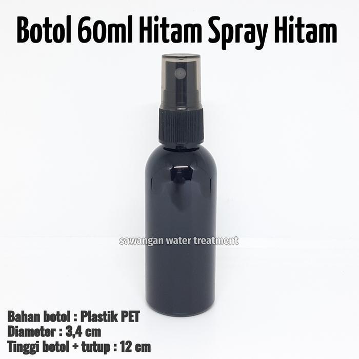 Botol 60 ml spray Full Hitam / Botol spray 60ml botol dan spray hitam