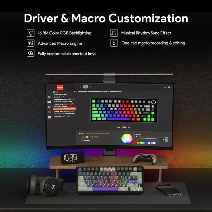 ZIFRIEND RX75Pro Wireless Mechanical Keyboard 75% Layout RGB 3-5Pin Hot swap Independently Driven