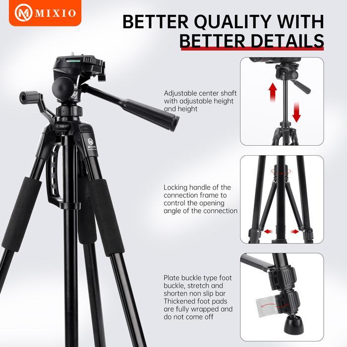 Mixio 3522 170Cm Premium Tripod+Bluetooth Remote+Bag Profesional