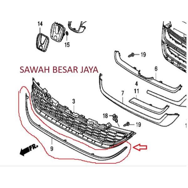 List Moulding Garnish Chrome Grille Grill Bawah Honda Crv Re Gen 3