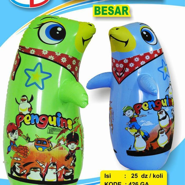 1 Lusin Mainan Tiup Tinju air PINGUIN BESAR 80cm