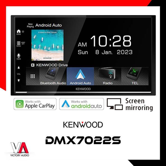 Head Unit Double Din KENWOOD DMX-7022S 7 inch Media Receiver dengan Carplay & Android Auto Layar