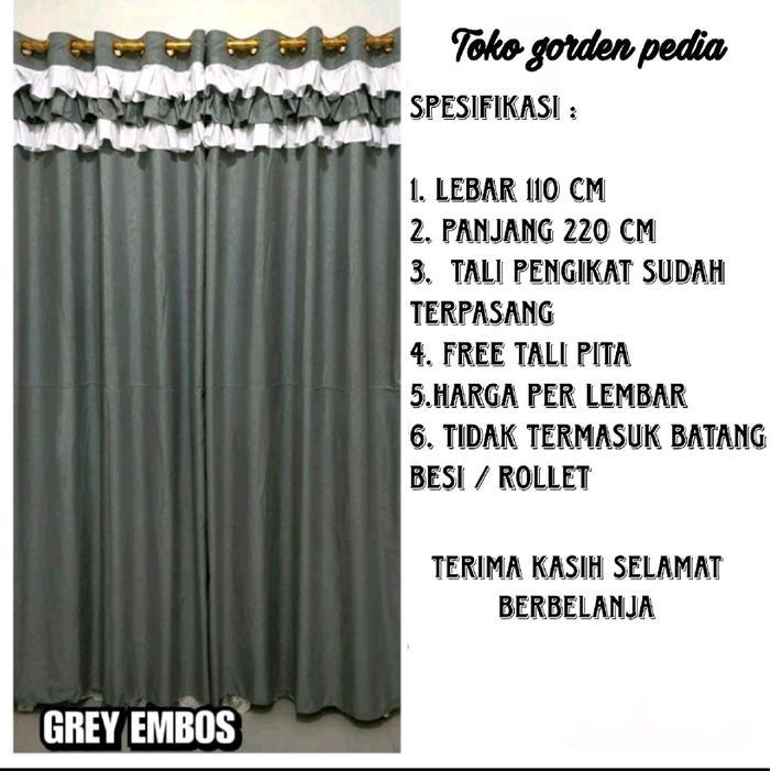 Gorden susun pita polos embos jendela & pintu gorden tirai renda susun free pita Kain Embos Katun