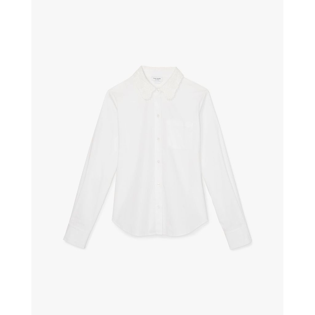 Kate Spade Daisy Lace Collar Button Up - Blouse Wanita