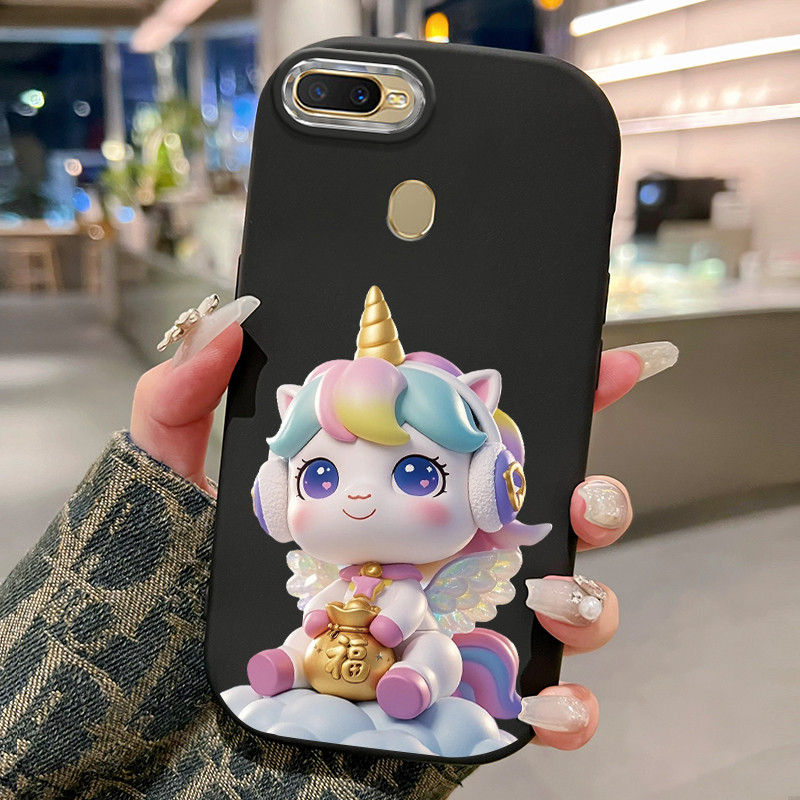 Casing Hp Untuk OPPO A7 A5s A12 A12s A11k Case Casing Kartun unicorn pola HP Silikon simpul gemuk sh