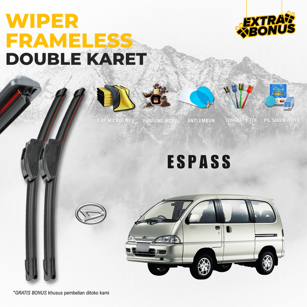 Wiper Daihatsu Espass Dual Kaca Depan Mobil Free 5 Bonus