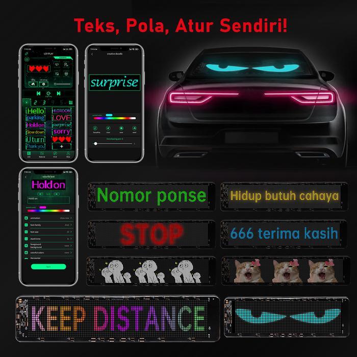 [DIY] CARGOOS L10 L20 CAR LED SCREEN LAYAR LED MOBIL FLEKSIBEL LAMPU PERINGATAN CUSTOM TEKS DUKUNGAN
