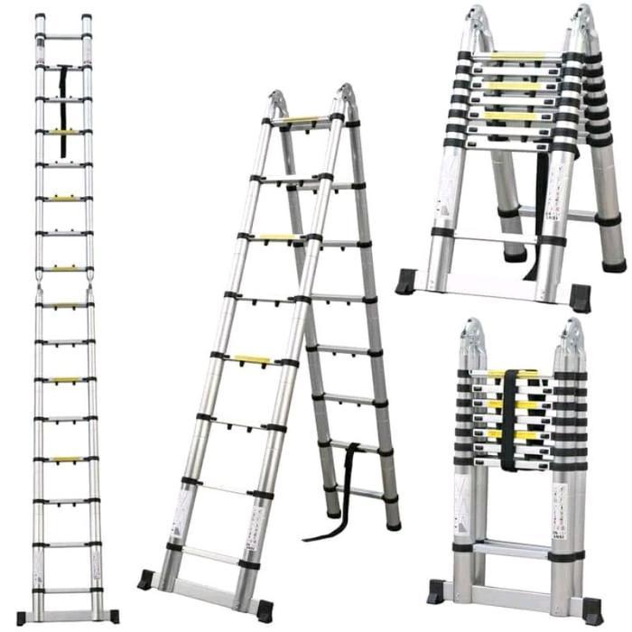 Tangga Lipat Aluminium Teleskopik 5M Double