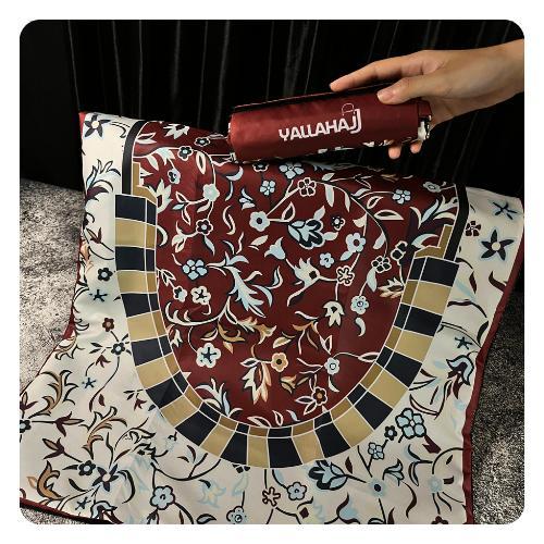 Yallahajj Sajadah Travel Premium Lipat/Gulung Motif Raudhah Bahan Waterproof Lapis Anti Slip