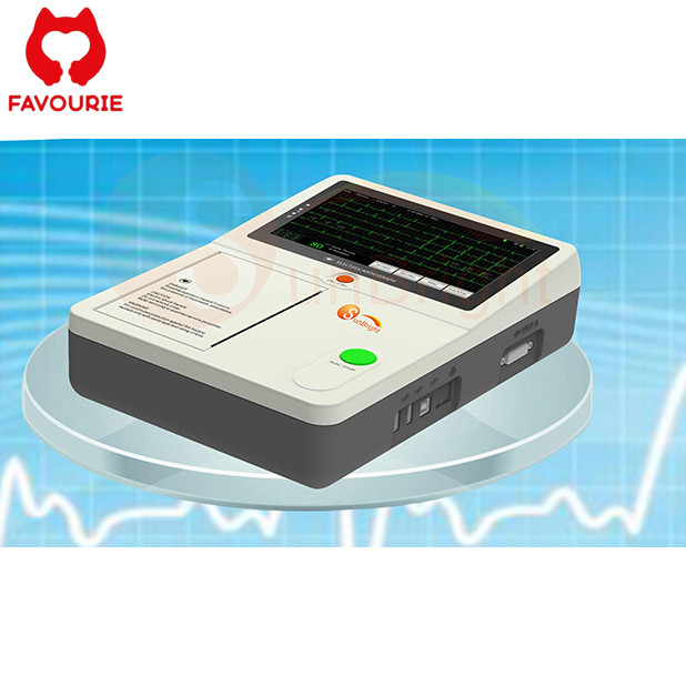 Terbaik FAVOURIE Clinic 7 Inch Ekg 6 Channel 12 Leads Ecg Machine