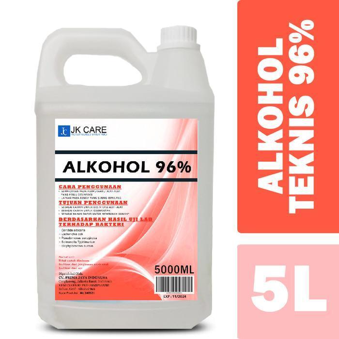 ALKOHOL TEKNIS 96% 5 LITER ETANOL NON FOOD GRADE ANTISEPTIK JKCARE