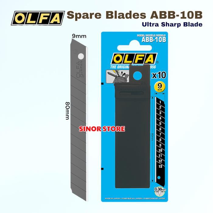 Olfa Refill Cutter 9Mm Spare Blade Abb-10B (10Pcs Per Pack)