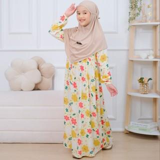 (SPESIAL RAMADHAN) CIARA DRESS GAMIS MUSLIM ANAK PEREMPUN SET KERUDUNG BERGO BAJU WANITA TERMURAH