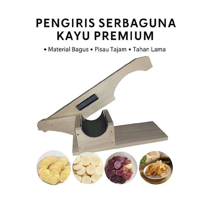 PEMOTONG/PENGIRIS SINGKONG, UBI, TEMPE KERUPUK DLL ATAU ALAT SERBAGUNA BAHAN KAYU Pisau Keripik