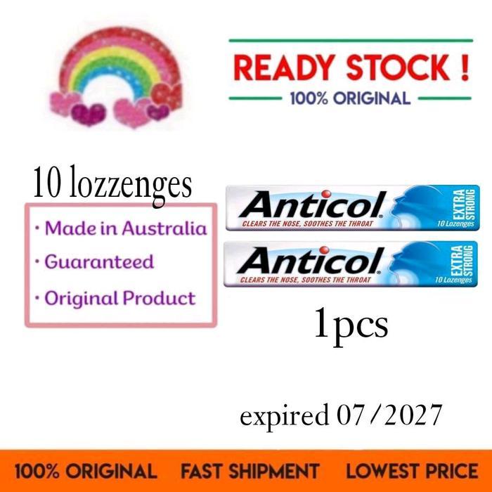 ANTICOL EXTRA STRONG 10 LOZENGES UNTUK TENGGOROKAN & HIDUNG LEBIH LEGA DENGAN MENTHOL MINYAK