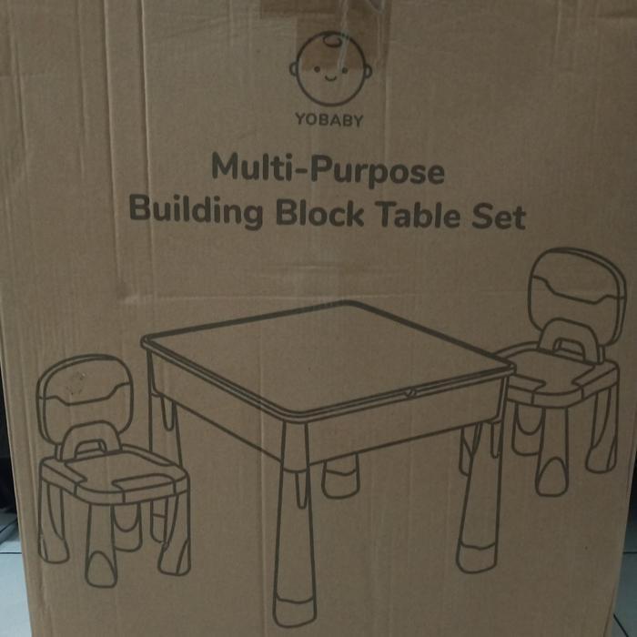 BUILDING BLOCK TABLE SET/MEJA SERBA GUNA (MEJA, 2 KURSI, LEGO BLOCK)
