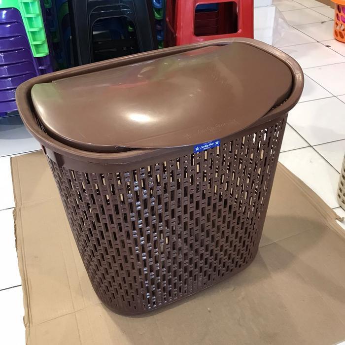 Keranjang pakaian tutup/laundry basket 691T lucky star