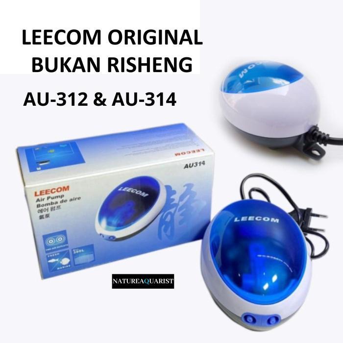 Leecom AU 312 dan AU 314 Aerator 1 dan 2 Lubang Pompa Udara Aquarium Hening