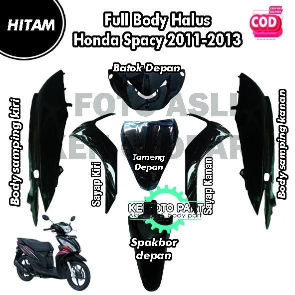 1 Full Set Sepaket Body Bodi Halus Honda Spacy Karbu 2011-2013 Hitam