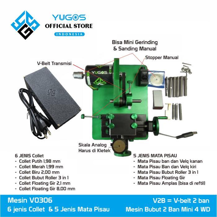Mesin Bubut 2 Ban Mini 4 WD V0306 YUGOS Development