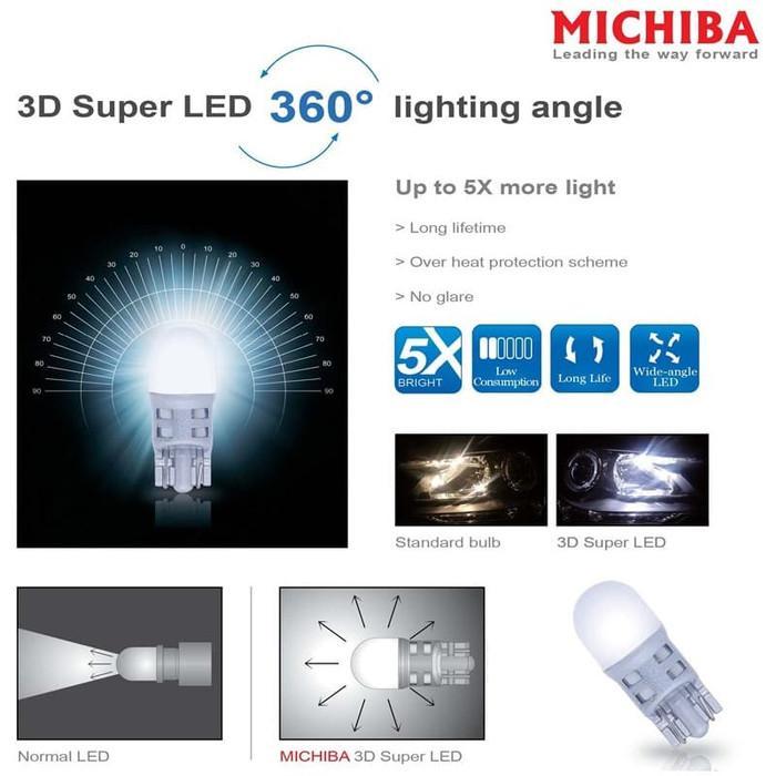 MICHIBA Bohlam Lampu LED T10 3D