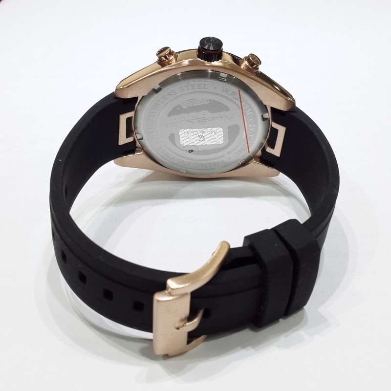 Alexandre Christie Chronograph 6582MCR Rubber Strap Jam Tangan Pria
