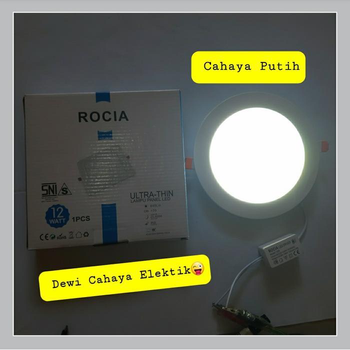 LAMPU LED PANEL DOWNLIGHT BULAT 12W CAHAYA PUTIH ROCIA