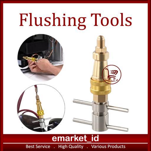 EM Flushing Tools 1/4 Inch AK80 / Alat Konektor Pengisian Cepat Refrigeran Kulkas / Pencuci Tekanan 