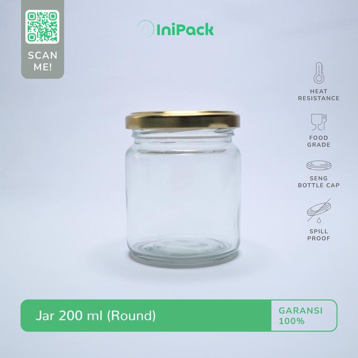 JTTOP" JAR KACA 200ML / BOTOL SELAI KACA 200 ML / TOPLES KACA 200 ML
