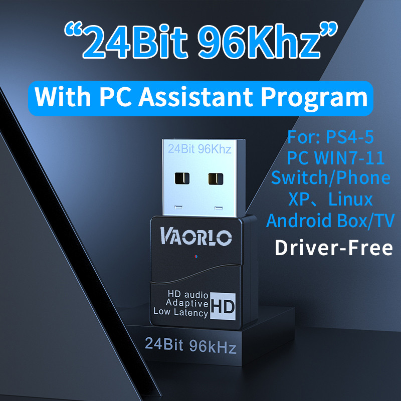 Original VAORLO KB8P KB9P 16-24Bit USB Bluetooth 5.2 Audio Transmitter Adaptive HD LL SBC 40ms Low