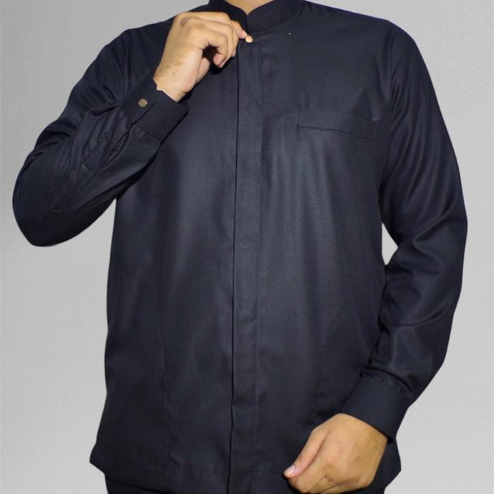 m3 Baju Koko Pria Koko Sultan Bahbus Formal Kancing Dalem Kantong Samping Manset