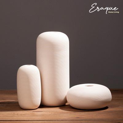 Leka Vase / Vas Pot Bunga Dekorasi Putih Scandinavian Aesthetic Unik Keramik