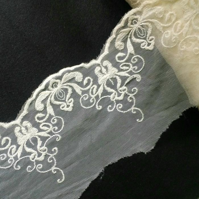 per rol 15 yard,renda tile warna broken white lebar 11cm