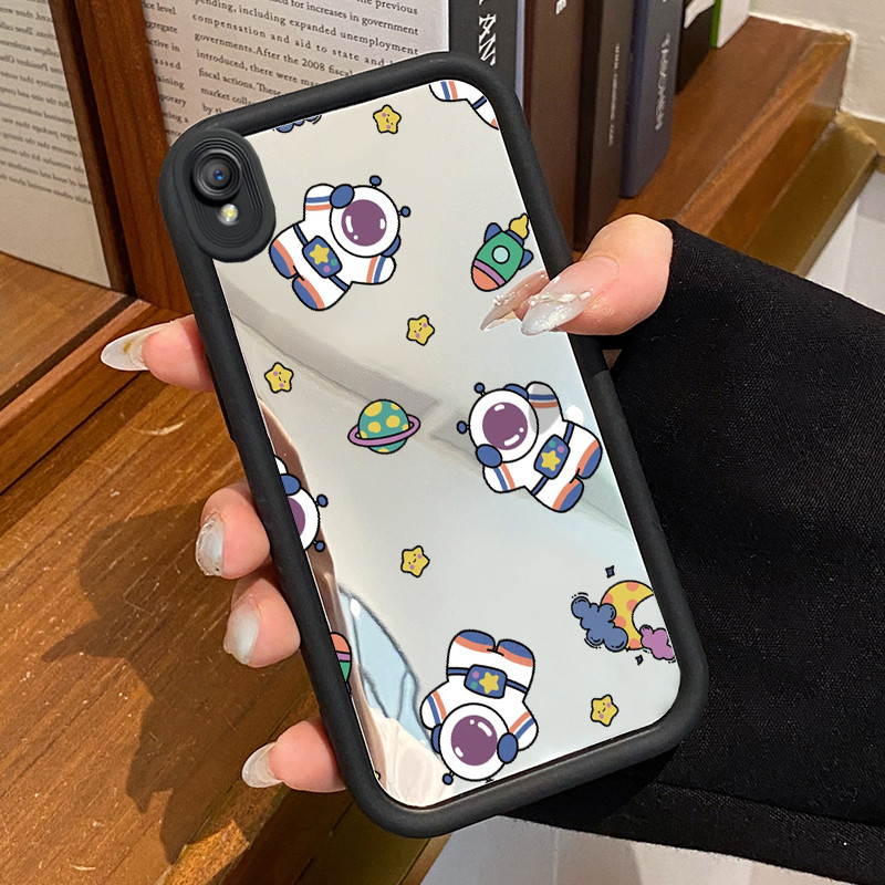 Casing Hp OPPO A37 A37F Case Casing Astronot Pola Kasus cermin tangga Kasus ponsel HP Kasing Silikon