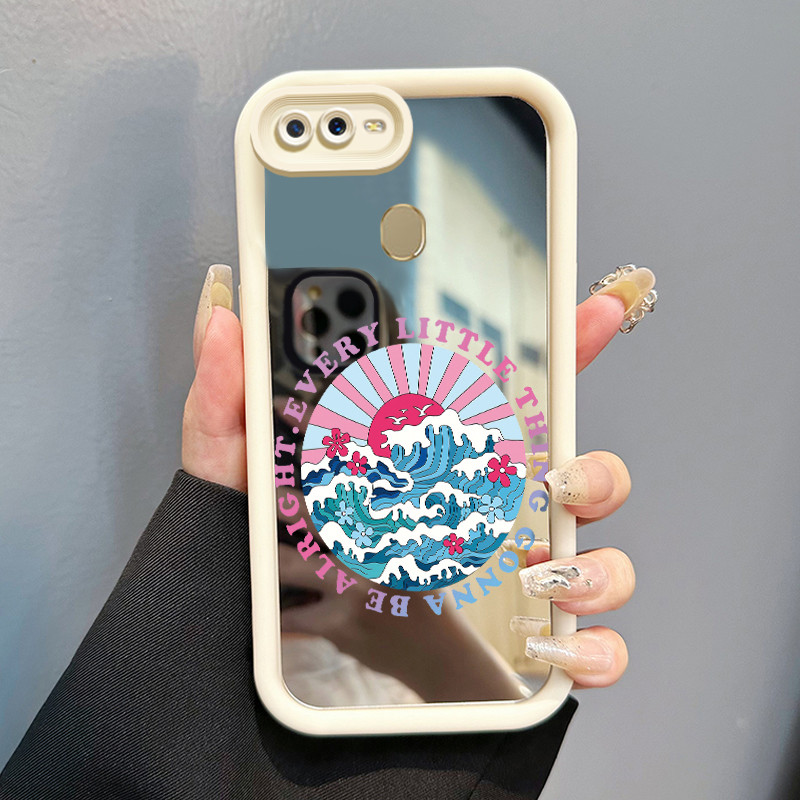 Casing Hp OPPO A7 OPPO A5s OPPO A12 OPPO A12S A11k Case Casing Gelombang Graffiti Pola Kasus cermin 