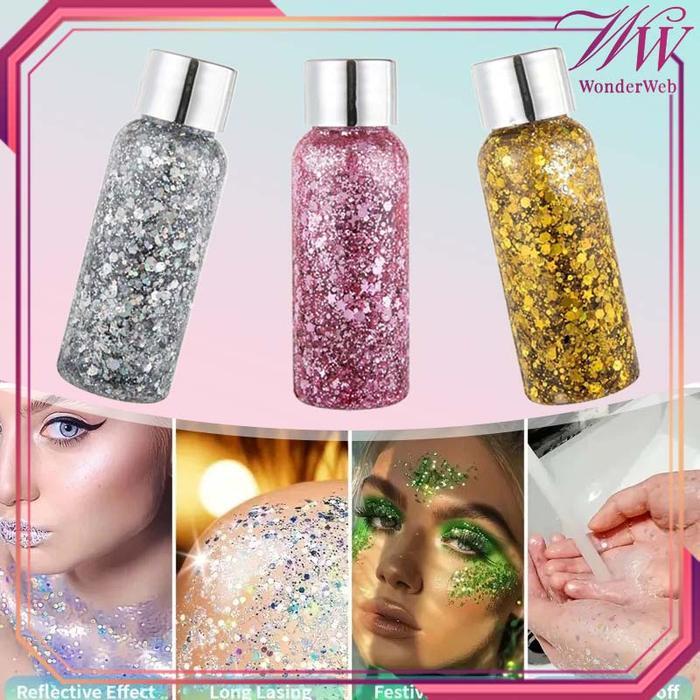 35ml Gliter Wajah Make Up Shiny Gliter Body Painting Warna Face Painting Glitter Gliter Makeup