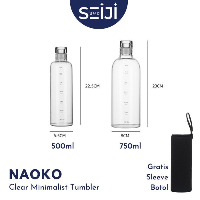 SeijiBotol Kaca Air Minum Minimalis Termos Estetik Transparan Terbaru