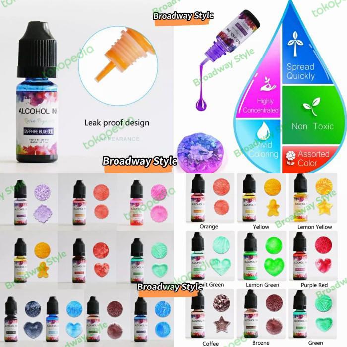 Pewarna Resin Cair Alcohol Ink Diffusion Pigment Alkohol Epoxy Uv