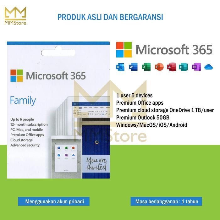 Microsoft Office 365 Family 1tahun 5devices