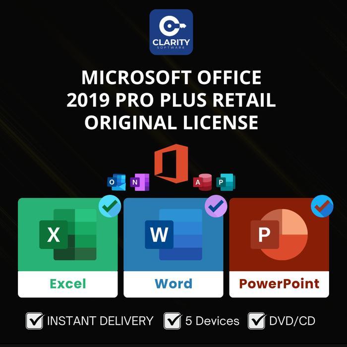 Ms Office 2019 Pro Plus Original Retail License Key 1 PC