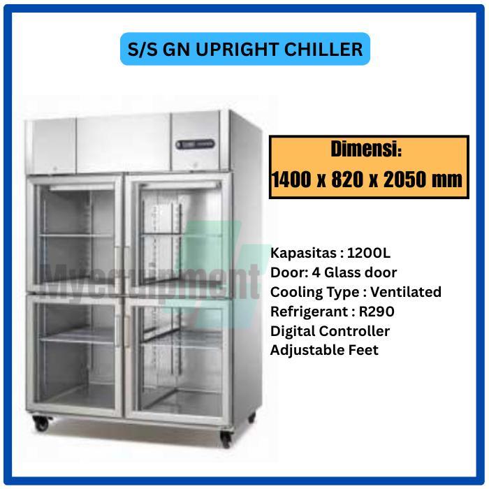 UPRIGHT CHILLER 4 DOOR 4 PINTU KACA