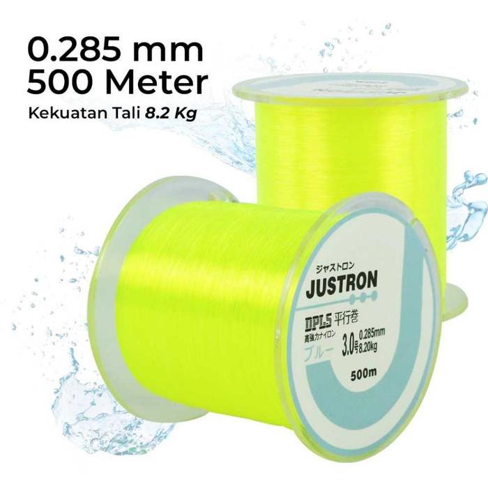 Senar Justron Ukuran 0,28 Kekuatan 8,2kg / Senar Pancing Nylon 500M / senar Anti Melinting dan cepat