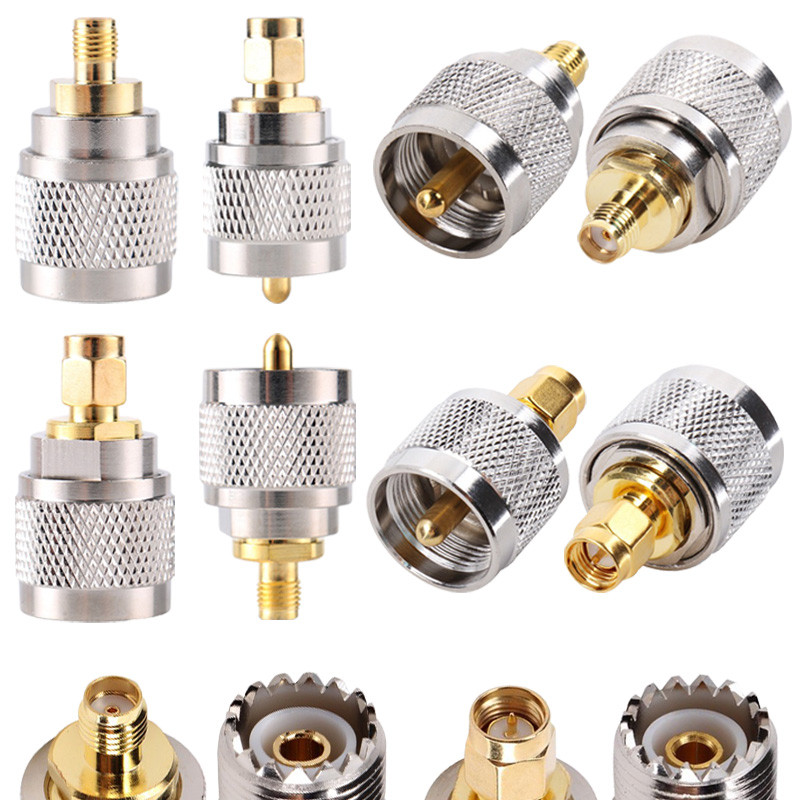 2Pcs Copper SMA Female Jack to UHF PL259 SO239 TNC N Male Female RF Coax Coaxial Straight Connector