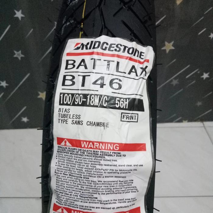 Ban Luar Bridgestone Bt 46 Ukuran 100/90-18 Tubeless